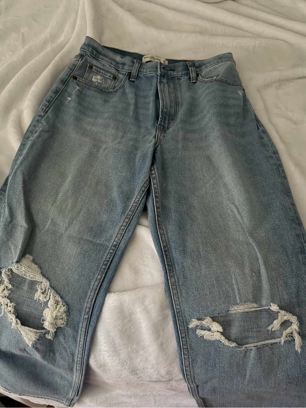 Abercrombie & Fitch Light Blue Distressed Jeans